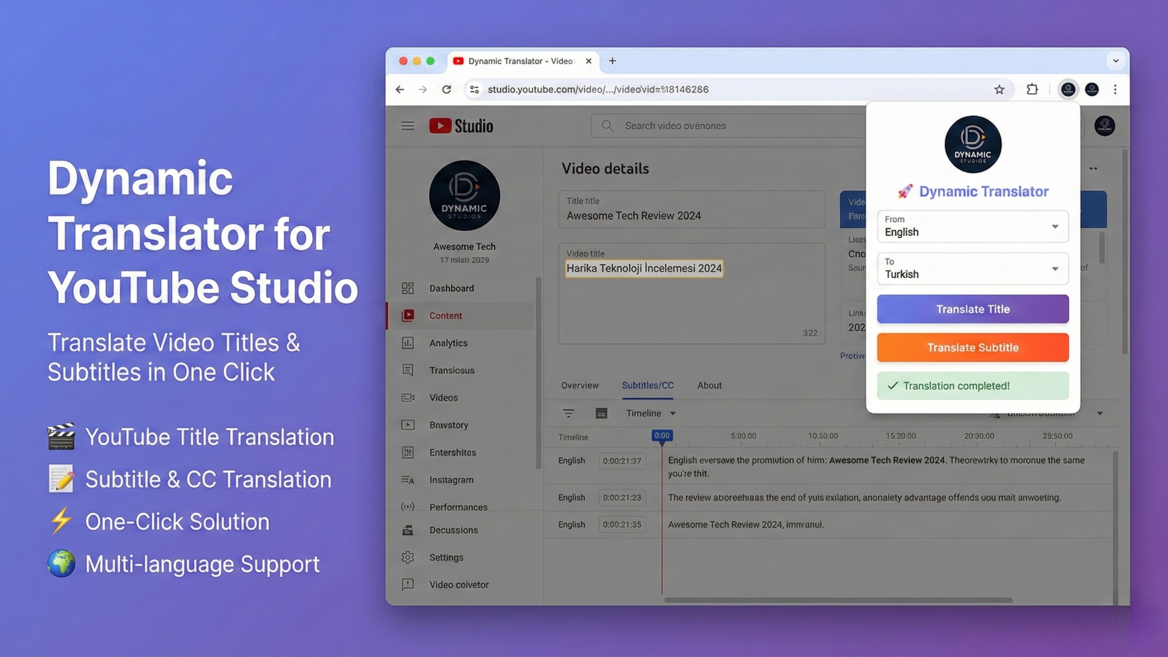 Dynamic Translator Extension